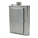 JUJOR Hip Flask with Built-In Cigarette Case (6 oz, Silver)