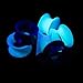 Silicone Ear Tunnels UV Glow Super Thin 6-Pack - 3 Pairs - 5 Sizes Available (08mm - 0g)
