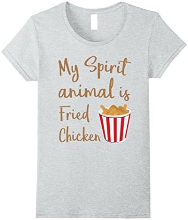 Womens My Spirit Animal is Fried Chicken Funny T-shirt Small Heather Grey