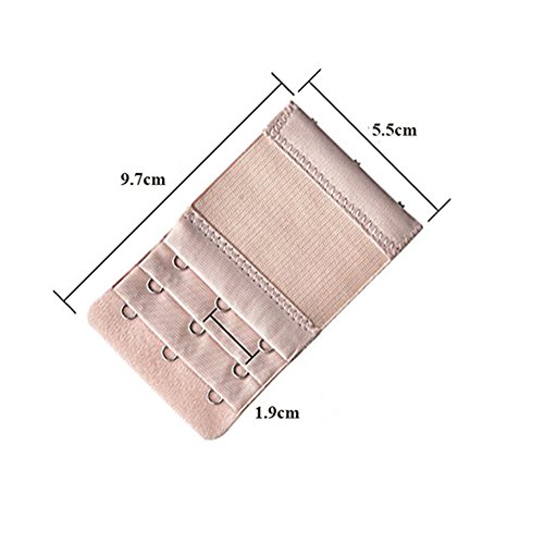 Auony 6 Pack Women's Bra Strap Extenders,2 Hooks/3 Hooks/4 Hooks Elastic Stretchy Bra extension Strap … (6 Pack 3 Hooks/4 Hooks) - Thumbnail 3