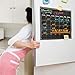 Bigtime Magnetic Refrigerator Calendar Dry Erase Black Flexible Magnet Board Design | Monthly for Kitchen Fridge| Use w/ Fluorescent Liquid Chalk or Neon Markers (12x16 Monthly Calender)