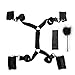 BDSM Restraints Kit with Adjustable Straps Strong Velcro for Bedroom Fun, PALOQUETH Under Bed Restraints with Comfortable Cuffs Flirting Feather Blindfold for Queen King Mattress