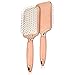 Navaris Paddle Brush Large Detangling Styling Hairbrush for All Hair Types with Conforming Comfort Gel Handle Metallic Rose Gold