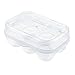 YOHA Clear Egg Storage Box Delicate 6 Girds Egg Dispenser Holder Case Refrigerator Crisper Camping Picnic Travel Portable Egg Carriage,Clear-6