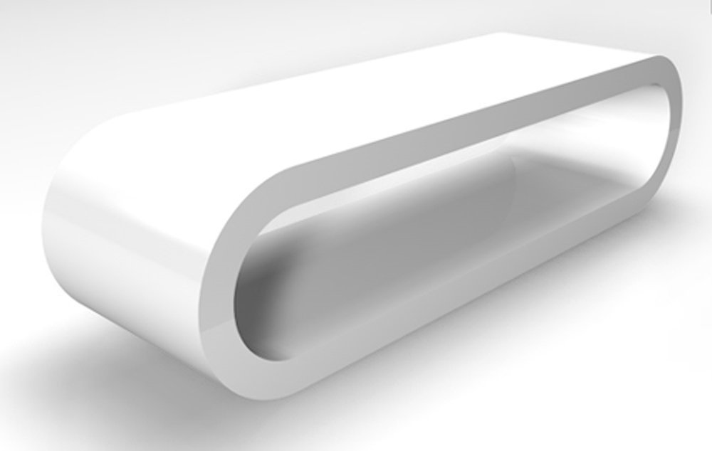 Zespoke Retro Style Hoop Large White High Gloss Coffee Table/TV Stand