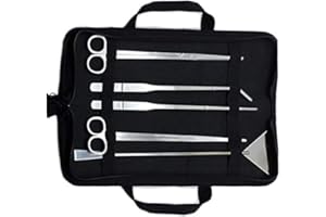 KNR HARMONY Aquascaping Tools 5 in 1 Kit Aquarium Scissors Plant Tools Curved & Straight Scissor Tweezers Spatula Stainless Steel Anti Rust Aquascape Tools for Fish Tank