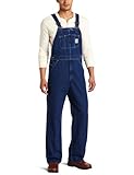 Carhartt Men's Washed Denim Bib Overalls Unlined R07,Darkstone,36 x 30