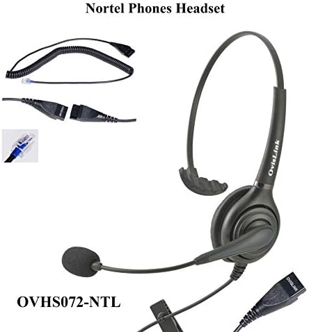 Nortel Phone headset, Noise Canceling headset compatible with Nortel phones include Meridian NorStar Business Phone with Quick Disconnect cord, Flexible & Rotatable Microphone | Premium Voice Quality