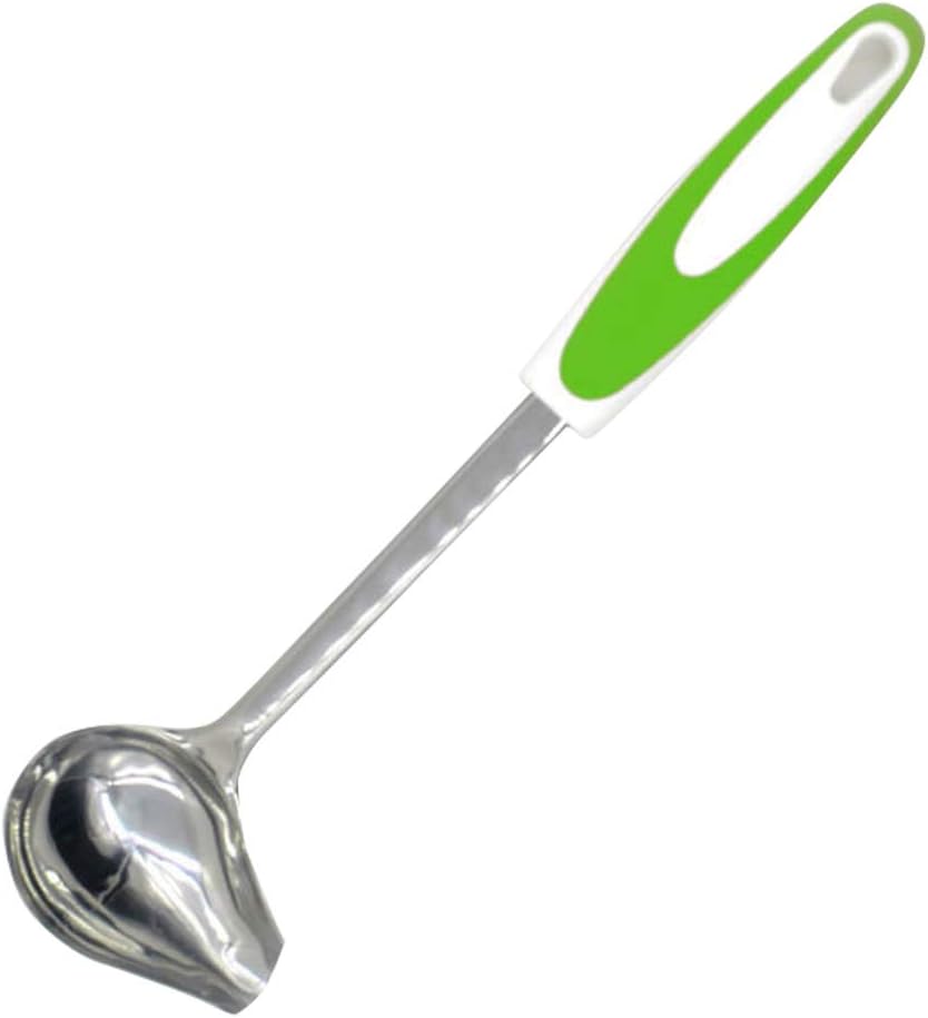 Fornateu Mint Sauce Long Soup Ladle with Spout Stainless Steel Kitchen Serving Salad Dressing Gravy Spoon