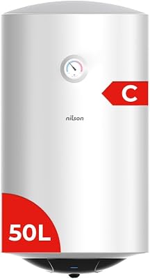 Termo Eléctrico Vertical 50 L NT5000. Instalación Vertical, 1500W, Incluye Kit de Montaje, Resistencia de Acero Inoxidable, Blanco, Eficiencia Energética Clase C