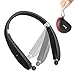 Bluetooth Headset, SDICL Wireless Stereo Headphones Neckband with Foldable and Retractable Earbuds (991 BLACK)