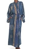 NOVICA Blue Women's Batik Long Robe, Midnight in Blue' (One Size Fits Most)
