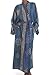 NOVICA Blue Women's Batik Long Robe, Midnight in Blue' (One Size Fits Most)