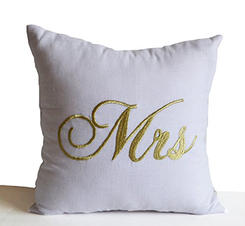 Personalized Mr Mrs Couple Love Embroidered Pillow Covers