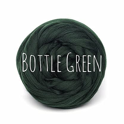 Chunky Wool - Bottle Green - for arm Knitting Chunky Blanket Weaving Felting Jumbo Yarn Giant Wool Soft 50g (0.11lb) — image 1