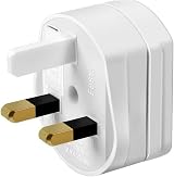 Gadgets Hut UK White Plug Adapter 1A Fused Shaver Plug Adaptor 2 Pin to UK 3 Pin view 2