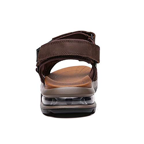 VISIONREAST Mens Leather Sandals Open Toe Outdoor Hiking Sandals Air Cushion Sport Sandals Waterproof Beach Sandals - Image 6