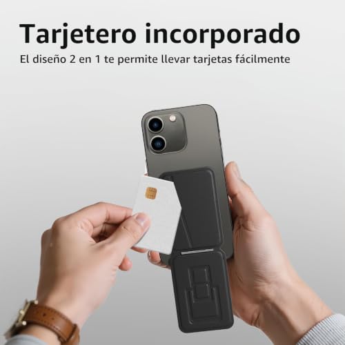 Bettdow Trípode Magnético para iPhone 17/16/15/14/13/12, Soporte de Trípode Portátil con Tarjetero para Autoligar, Surf, Fotografía Macro, Videollamadas, Negro