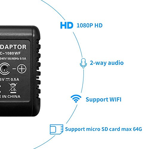 FREE SHIPPING SDETER Wireless Hidden Spy Camera 1080P HD WiFi AC Power