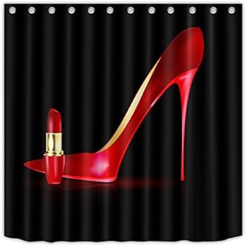 Lb Diamonds Silver Gray High Heels Shoe Shower Curtain 60x72 Inch