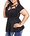 LALAGEN Women Plus Size Short Sleeve Flare Peplum