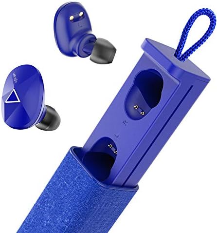 True Wireless Earbuds, ONEvido Bluetooth 5.0 Headphones 25h Playtime Stereo Sound Noise Cancelling in-Ear Sport Headsets with Charging Case Built-in Mic(Blue)