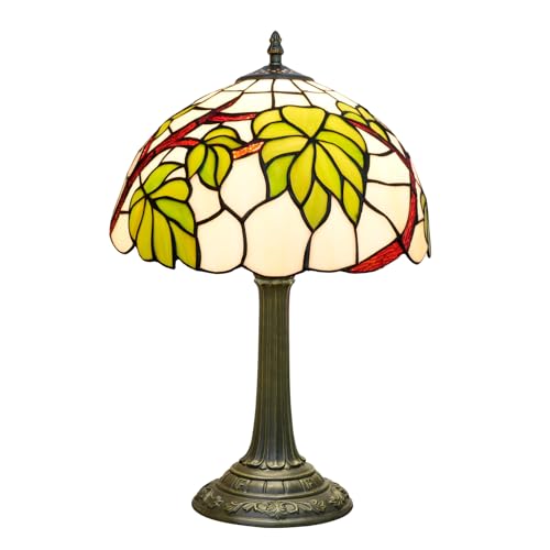 Tiffany Lamp Green Leaf Stained Glass Table