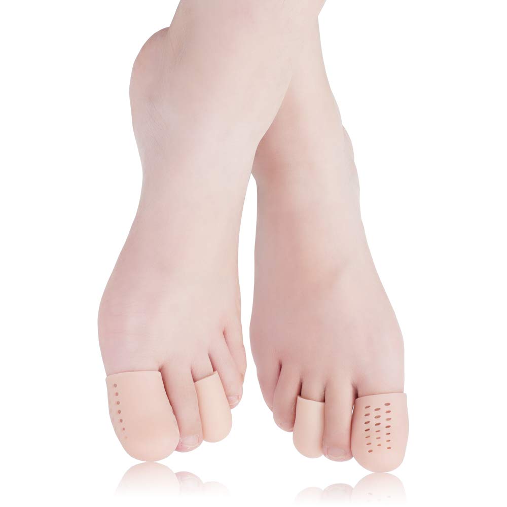 Beautulip Toe Cover Gel Protectors Breathable Toe Sleeves for Missing or Ingrown Toenails, Greek Toe and Hammer Toe PACK of 8 (Beige) : Beauty
