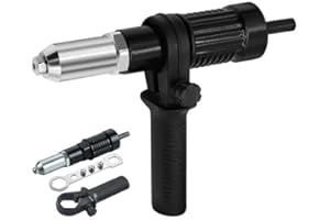 Professional Electric Rivet Gun Adapter Kit, 2026 New Alloy Steel Rivet Adapter Kit with Removable Handle Grip & 4 Rivets Hea