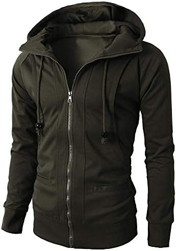 HOMEBABY Clearance Sale! Hoodies Jacket for Men Autumn Fashion Long Sleeve Zipper Pockets Hooded Sweatshirt Long Sleeve Sportswear Workout Fitness Yoga Tops Pullover Jumper