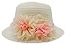 Summer Baby Girl Half a Flanging Straw Hat Beach Sun Cap with Two Flowers,White