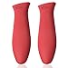 2 Pack - Kitchen Addiction Premium Large Silicone Hot Handle Holder - Hot Handle Potholder for Cast Iron or Metal Cookware - 2 Pack (Red)