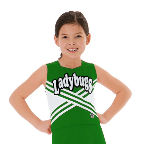 Criss-Cross Cheerleading Shell, YS, Kelly Green
