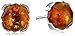 Sterling Silver Honey Amber Prong Stud Earrings