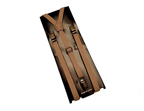 Leather Vintage Brown Suspenders Mens (Light Brown)