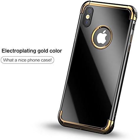 Deluxe Gold iPhone X Case For Men & Women By Factory Holding โ Ultra Slim Cell Phone Protective Case Made Of Flexible & Soft TPU Gel โ Shock Absorption Bumper โ Supports Wireless Charging