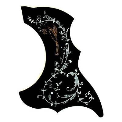YMC Picguard-Acoustic-BK-Hummingbird Acoustic Guitar Pickguard, Self Adhesive, Black