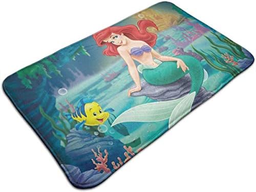 ようこそドアマットアリエルマーメイドディズニープリンセス屋内屋外マットエントランスラグゴムノンスリップドアマット50x80 Cm