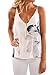 Astylish Women's Summer V Neck Floral Printed Casual Sleeveless Cami Tank Tops