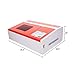 Orion Motor Tech 12 x 8 Inches 40W CO2 Laser Engraver Cutting and Engraving Machine with Water-Break Protection