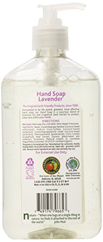 Earth Friendly Products Hand Soap, Lavender, 17-Ounce Bottle (Pack of 6)