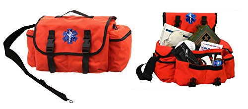 Ultimate Arms Gear Deluxe Heavy Duty Bright High Visibility Orange EMS/EMT Emergency Medical Paramedic Rescue Supplies Gear Pack Trauma Equipment First Aid Kit Carry Rescue Shoulder Bag