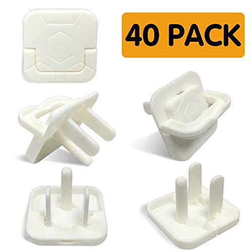 Outlet Covers Baby Proofing Socket Protectors Child Safety Plug Caps Difficult for Toddler to Remove Electric Shock Guard for US 3-Prong White 40 Pack