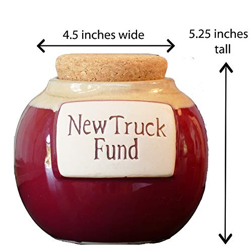 Tumbleweed Cottage Creek Gifts for Men New Truck Fund Ceramic Piggy Bank/Truck Coin Bank Round Jar [White] - Thumbnail 3