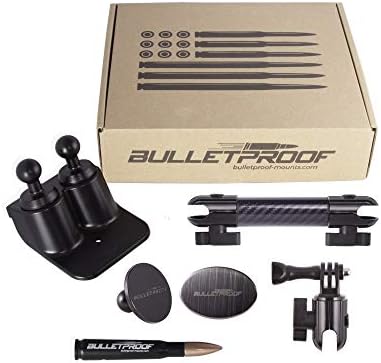 Dash Mount Cell Phone Holder for Jeep Wrangler JK and JKU (2011-2018) with 2 Ball Mounts for GoPro Camera and GPS Navigation with iPhone and Android Smartphones – Heavy Duty Carbon Fiber/Kevlar Arm