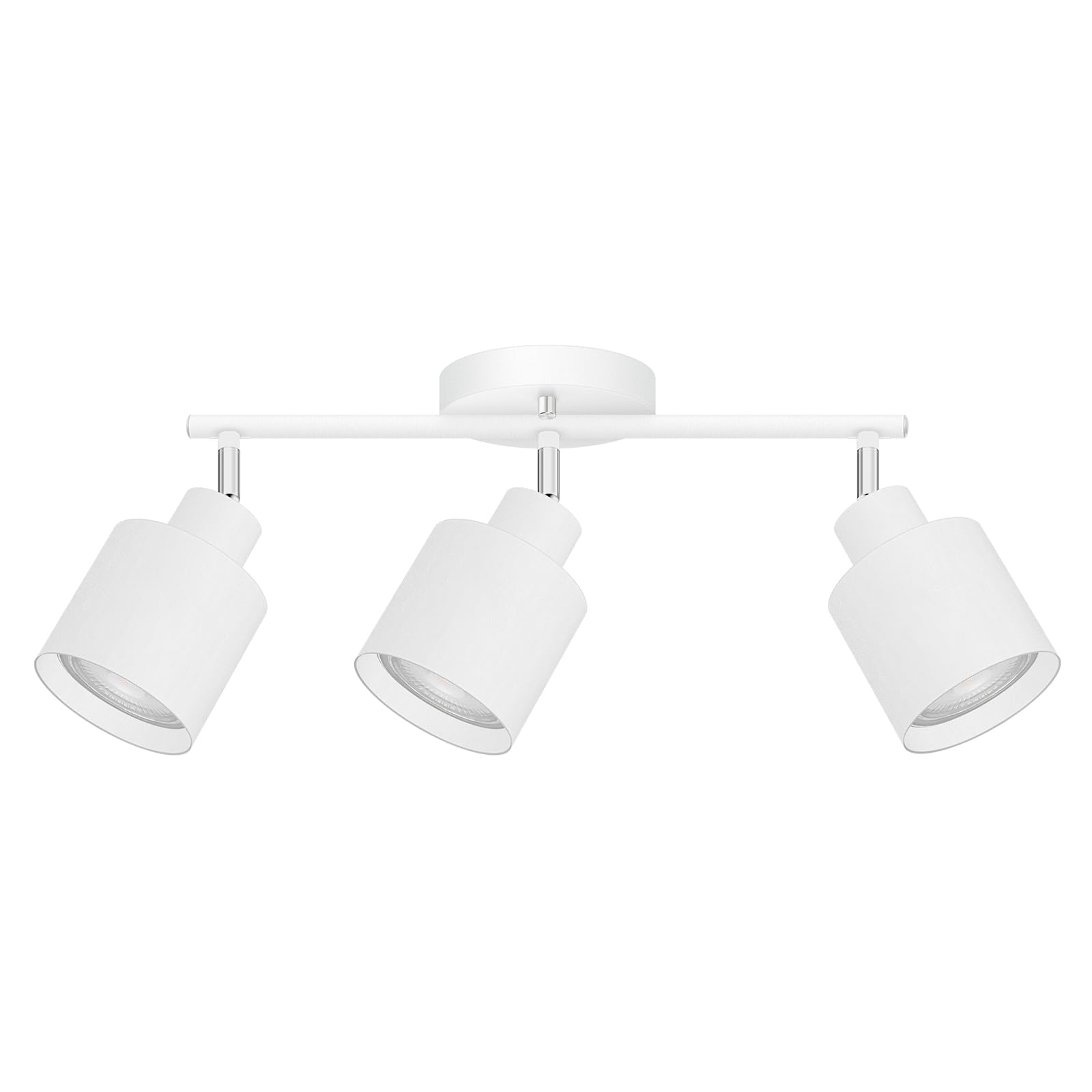 Photo 1 of 3-Light Led Track Lighting,White Ceiling Lighting Fixtures,Wall Sconces Ceiling Spotlight with Foldable Light Arms for Kitchen, Closet, Bedroom,GU10 Socket, Bulbs Not Included