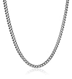 Men's Antique Finish Stainless Steel Wheat Chain Necklace