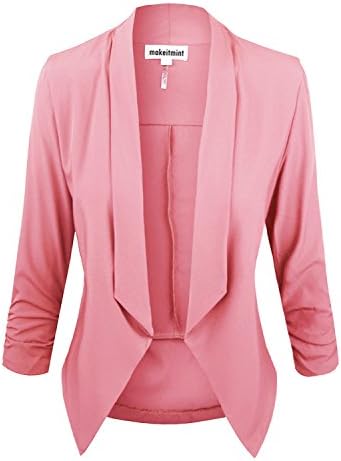 makeitmint Women's Unique Pastel Open Spring Jacket Blazer