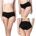 Tansan Women Menstrual Period Briefs Sanitary Leakproof Briefs & Postpartum Easy Clean Bleeding Protective Panties-3 Pack (L, Black)
