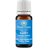 Happy Synergy Essential Oil Blend 10 ml. 100% Pure, Undiluted, Therapeutic Grade. (Blend Of: Pink Grapefruit, Lemon, Cassia, Ginger, Peppermint)
